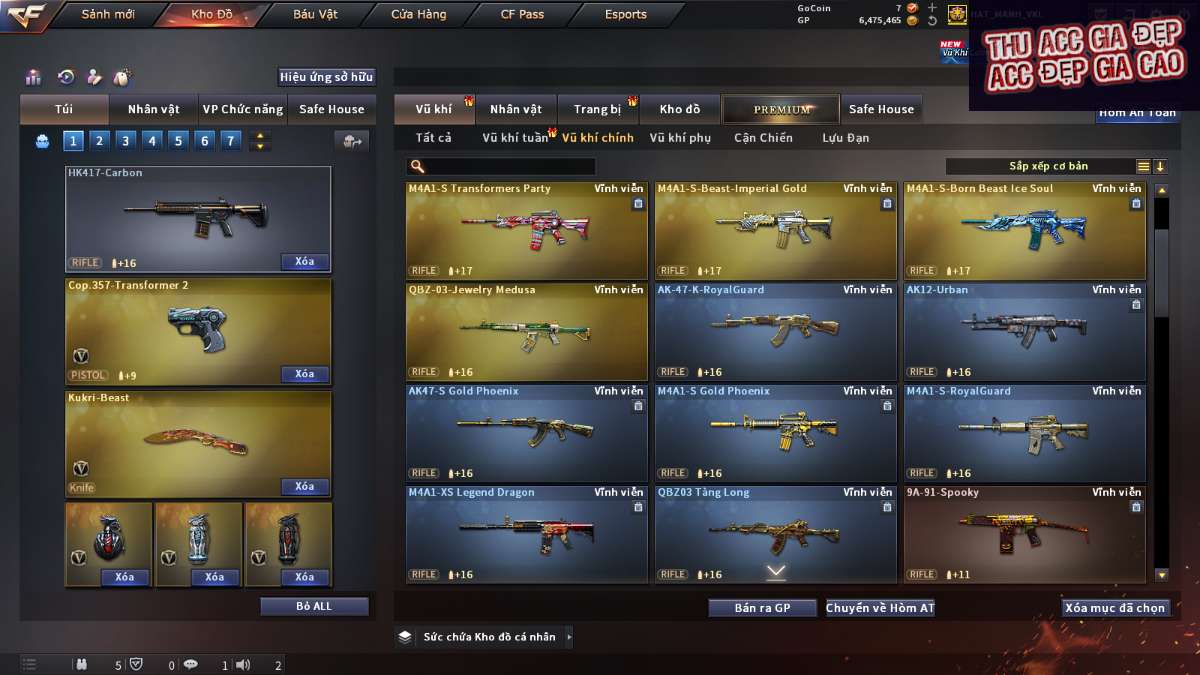 shop acc cf uy tin gia re